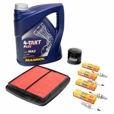 Kit Manutenzione per Suzuki GSXR 750 W 92-95 Olio 4L + Filtro Aria + Filtro Olio + Candele