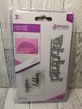 CSD1 Crafters Companion Gemini Birthday stamp and die set new