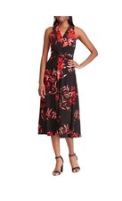 Chaps sleeveless floral midi dress  NWOT womens size Petite S