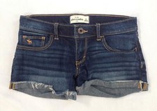 girl abercrombie kids dark washed denim jeans shortie shorts 14