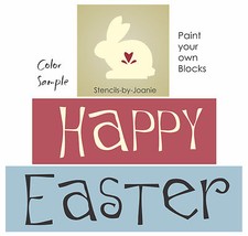 3 pc Stencil Primitive Happy Easter Bunny Country Heart Spring DIY Craft signs