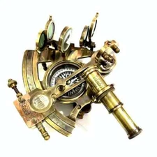 Nautical Navigation Sextant J. Scott London with Compass Hardwood Box Vintage 4"