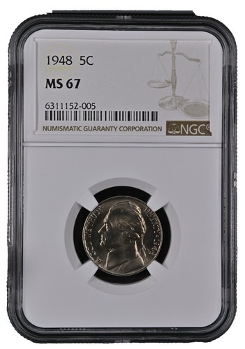 1950 D Jefferson Nickel MS67FS NGC BU MS 67 FS Full Step US Coin