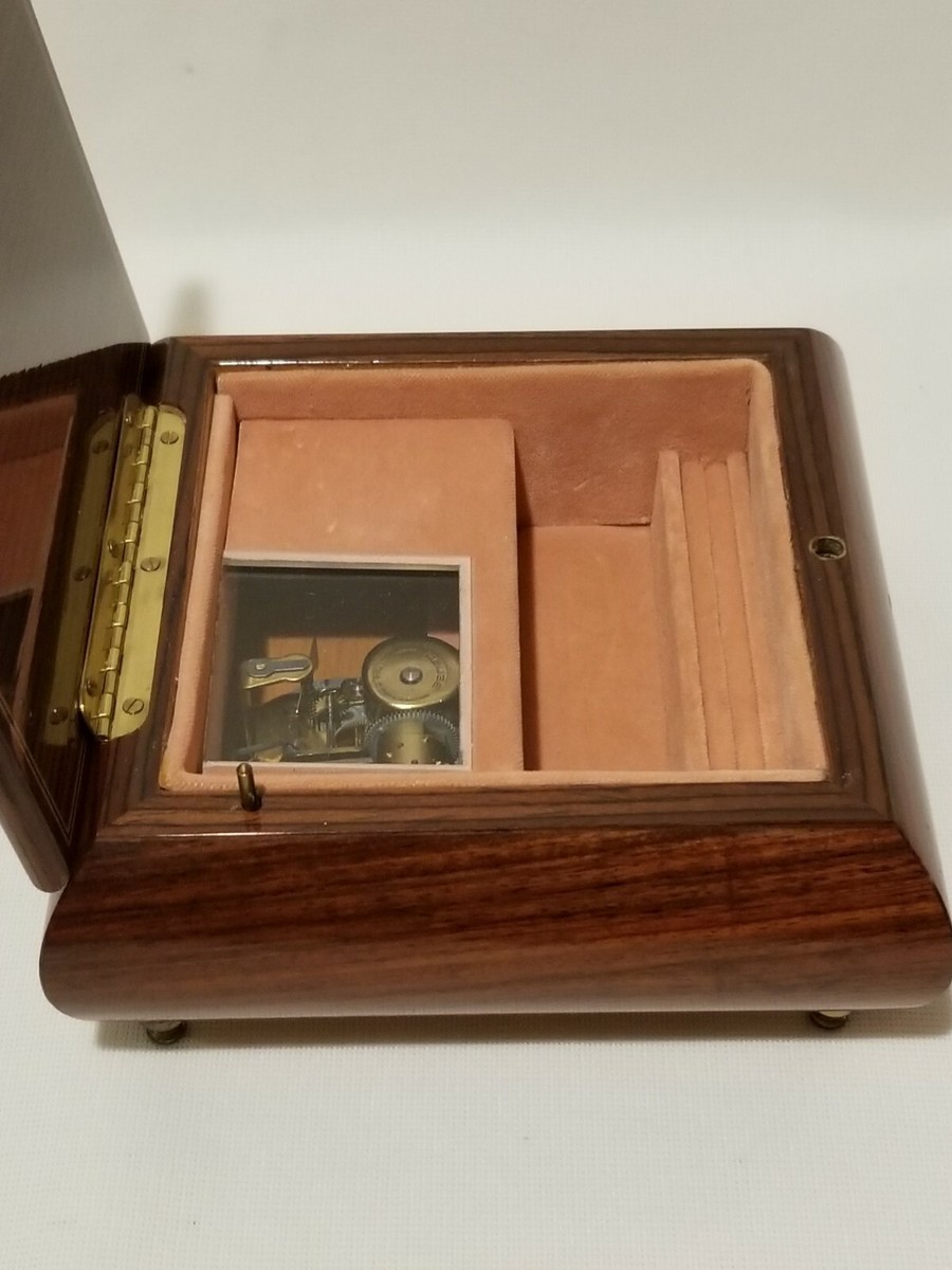 Vtg Reuge Inlaid Wood MUSIC Jewelry Box Swiss Musical Vtg Reuge Inlaid Wood MUSIC Jewelry Box Swiss Musical