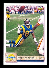 FLIPPER ANDERSON - 1992 UPPER DECK FOOTBALL - #102 - LOS ANGELES RAMS