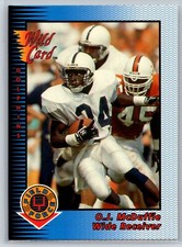 1993 Wild Card O.J. McDuffie Rookie Field Force Miami Dolphins RC #EFF-74. rookie card picture