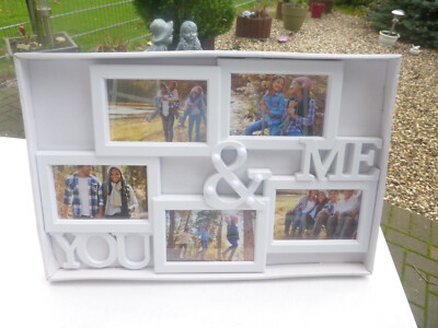 Foto collage frame, warm-weiß mit Licht, Batterie, Maße: 50,5x32x3,5 cm
