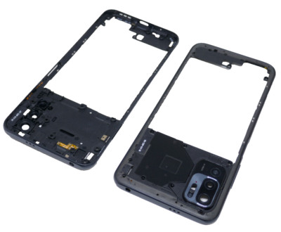 Xiaomi Redmi Note 10T Mittelrahmen Middleframe Rahmen Cover Kameraglas Schwarz