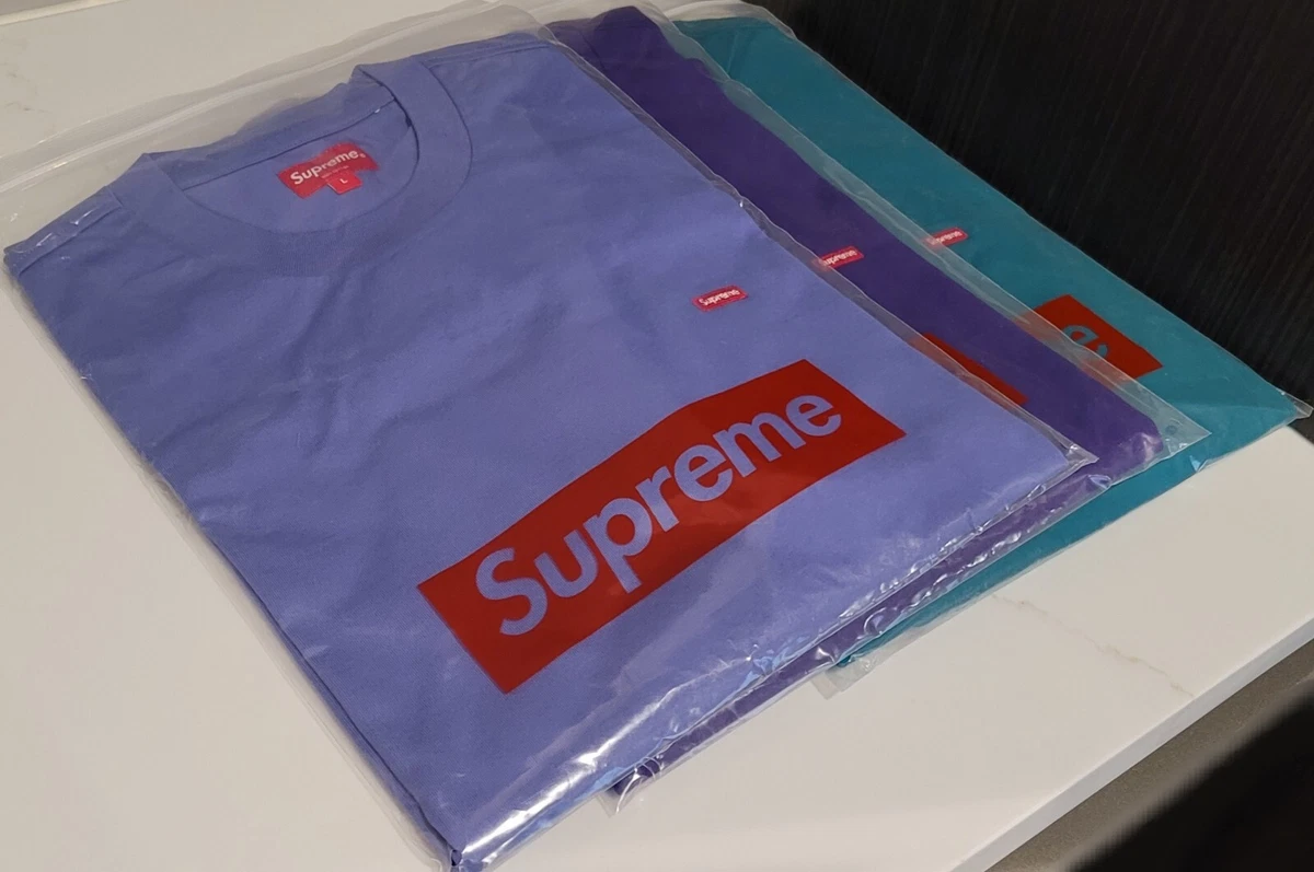 Supreme Small Box Logo L S Tee Large Dusty Purple Teal