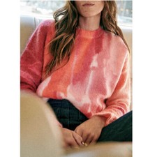 sezane women's wool blend tie-dye printed sweater