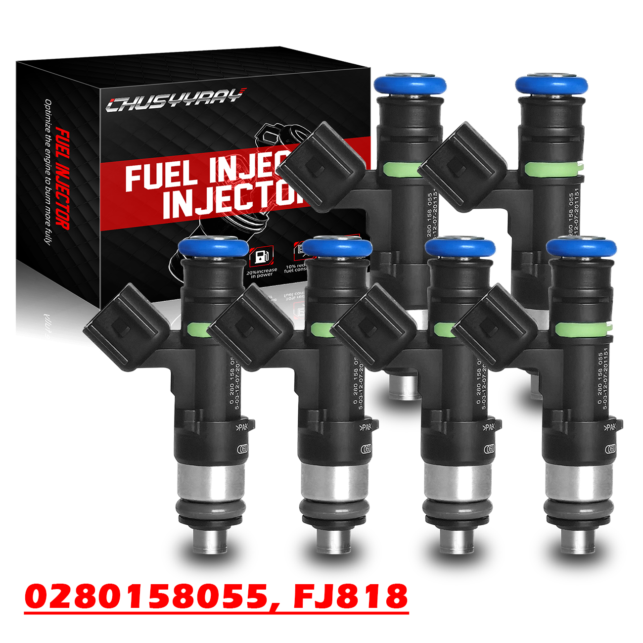 6X Fuel Injectors 0280158055 Fits 2006-2010 Mustang Explorer Mazda 4.0L V6 new