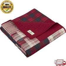Reversible Cotton Throw Blanket Quilted Soft Lightweight D cor Home Use