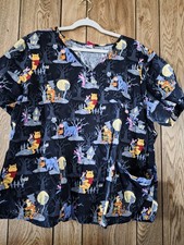 Disney Pooh Halloween Themed 2xl Scrub Top