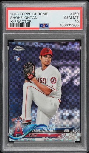 2018 Topps Chrome Shohei Ohtani #150 X-Fractor Refractor Rookie Card PSA 10 GEM