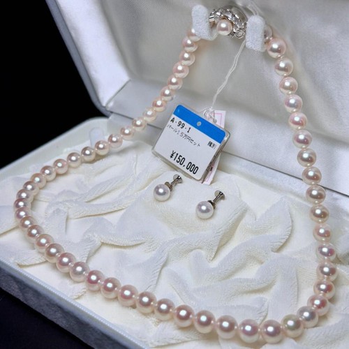 Akoya Pearl 7〜7.5㎜ K14WG Strand Necklace Silver Clasp - Picture 12 of 24
