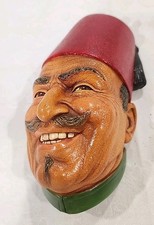 SERBIAN, BOSSONS Chalkware HEAD Wall Ornament, Excellent Condition