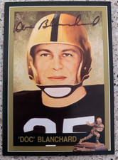 Doc Blanchard Signed Autographed Heisman Trophy Card Army 1945 MUST SEE!