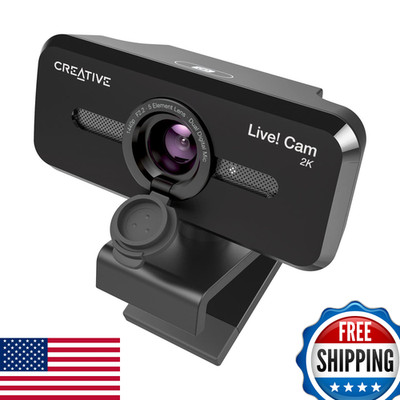 Creative Live Cam Sync V3 2K Qhd Usb Webcam 4X Digital Zoom And Microphones