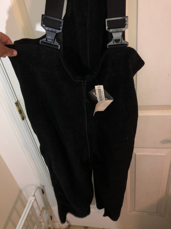 New With Tags US Army Black POLARTEC Fleece Cold Weather Overalls Large Regular