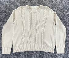 GAP Women's Cream Cable Knit Cotton Sweater Size Medium