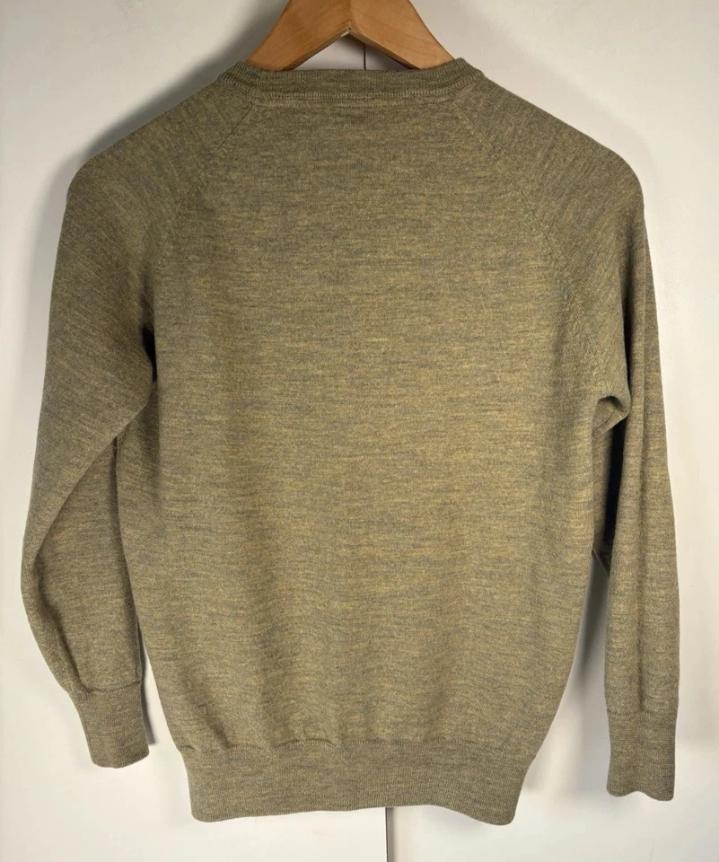 Jersey Merc London para hombre beige mediano 100 % lana merino Flexmerc Foto 2 de 4