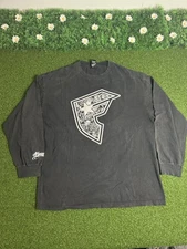 Vintage Y2K Famous Stars And Stripes Tattoo Art Long Sleeve T Shirt XL FADED SEE