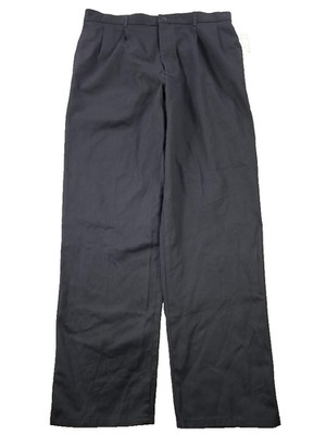 Vintage Arrow River Pants Mens 34x30 Black Double Pleated Twill Trouser 90s NOS