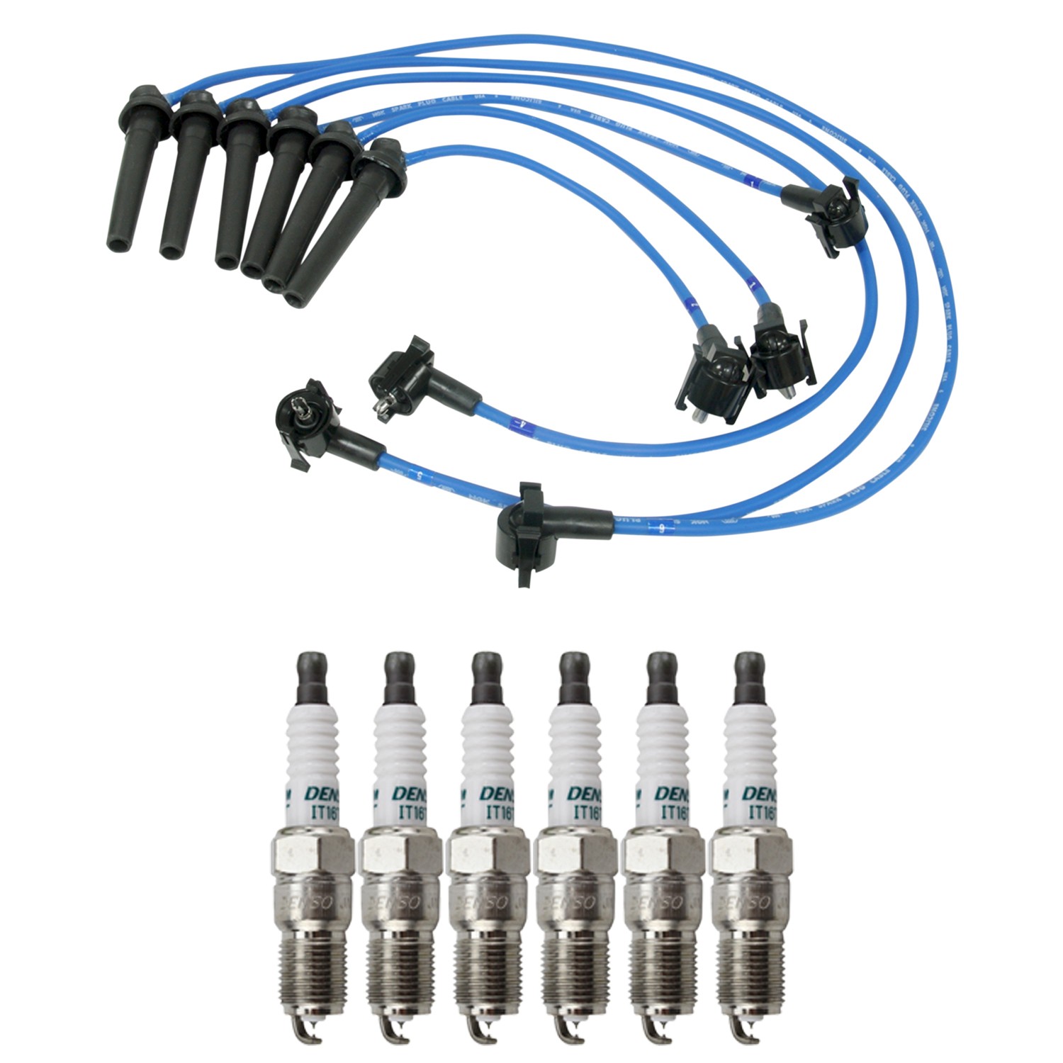 NGK Wire Set  Denso 6 Iridium TT Spark Plugs Kit for Contour Cougar Mystique V6