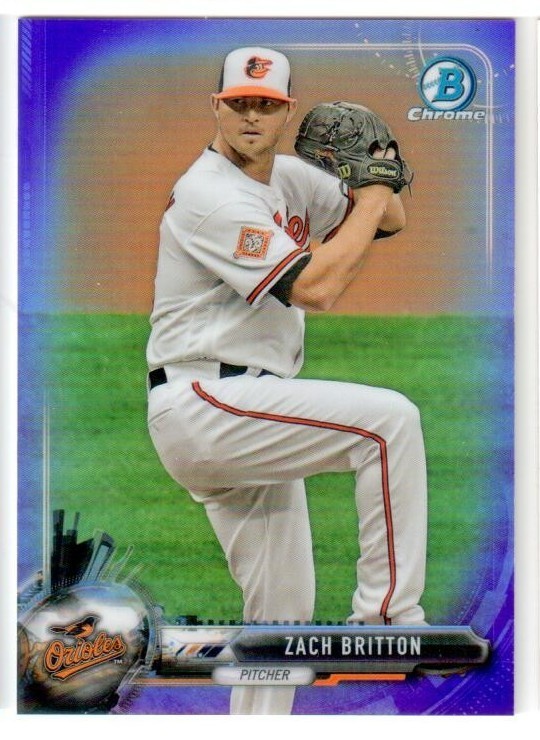 2017 Bowman Chrome ZACH BRITTON PURPLE REFRACTOR #47! #080/250!