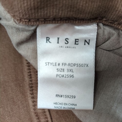 NWT Risen Jeans Women's 3XL Espresso Denim Wide Leg Jeans High Rise Raw Slit Hem - Bild 5 von 6