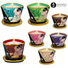 Shunga Massage Candle 170ml - Hot Body Oil 170ml, Various Fragrances