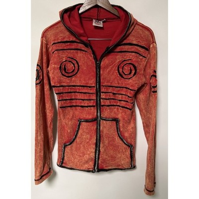 NWOT Hippie Boho Cotton Patchwork Jacket Hoodie Retro Gothic Nepal Artisan Med
