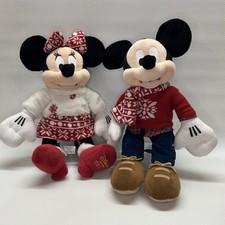 Disney Store Minnie  Mickey Mouse Christmas Plush Exclusive 2015 Limited 17"