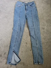 Women's Levi's 721 High Rise Skinny 2 Seam Slit Cuffed Stretch Jeans Size 27