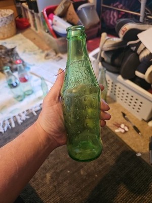 1978 Green Glass Embossed Sprite Bottle No Refills No Deposit 10 Oz Coca Cola