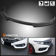 Fits 2016-2018 Honda Civic 4dr 3pc Style Front Bumper Lip Spoiler Splitter Kit