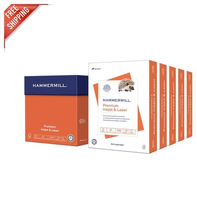 JAM-FREE  Printer Paper, 2500 Sheets, 24 lb, 97 Brightness - Made in USA