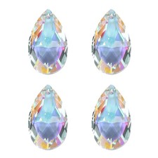 K9 Crystal Pendants Teardrop Beads, 4 Pack 38mm Electroplating Purple
