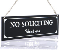 No Soliciting Sign for House, Strong Self Adhesive No Soliciting Signs for Home,