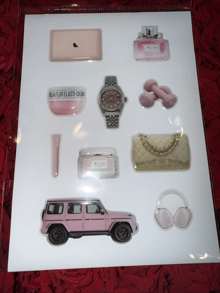 3D stickers for phone cases, trendy epoxy sticker set, Set of 10 Pink💕 - Image 3 of 3