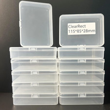 12 Pcs Clear Small Plastic Storage Containers with Lids, Ideal for Craft Supplie