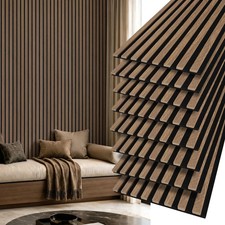 Art3d A31us733DW04usz Acoustic Wood Slat Wall Panel 12" x 93" 4pcs Deep Walnut