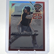 Panini 2025 Prospect Edition Prizm Andrew Fischer #114 Milwaukee Red Holo /199