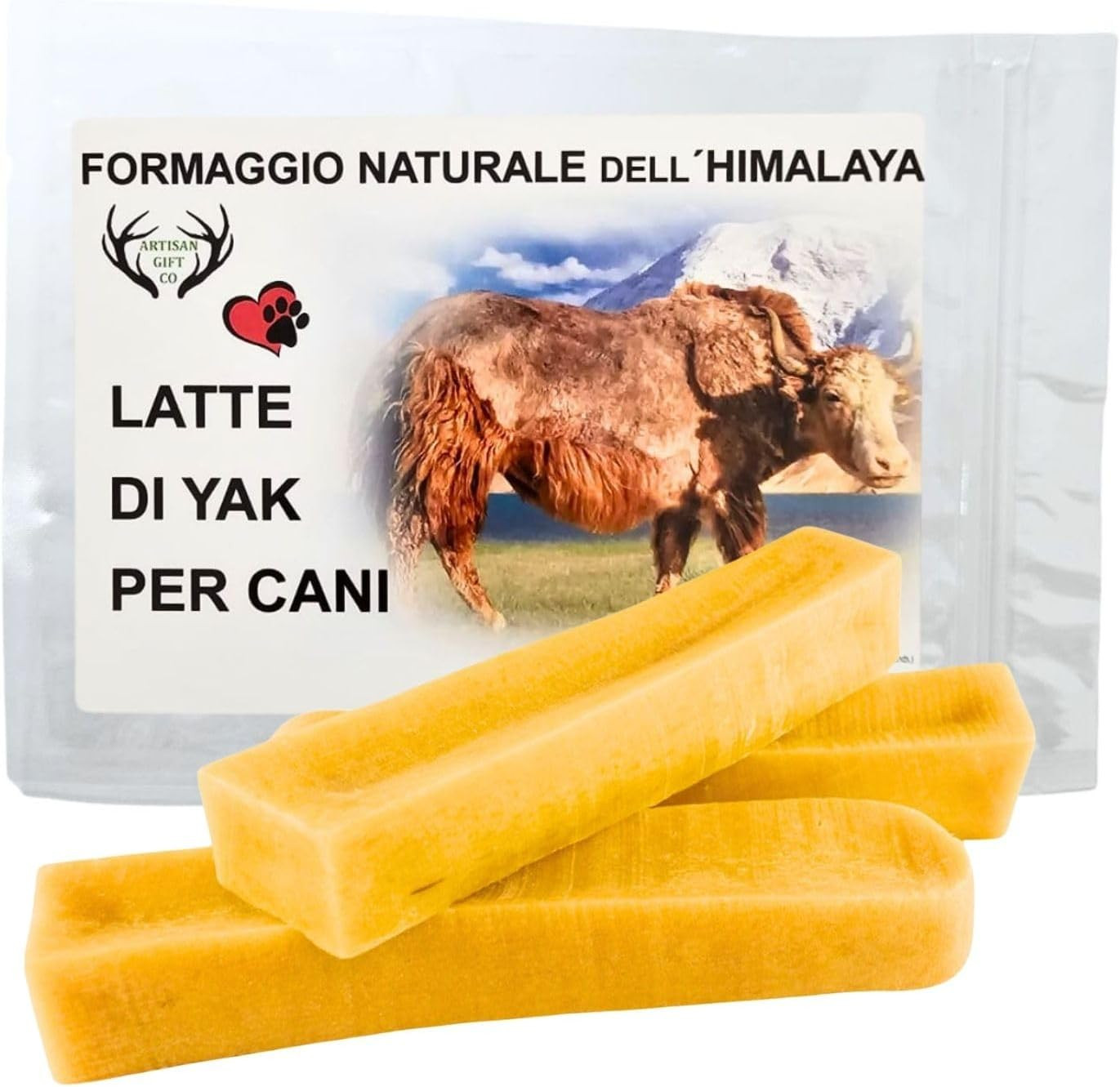 Snack al Formaggio di Yak Naturale per Cuccioli e Cani | Igiene Dentale e Relax