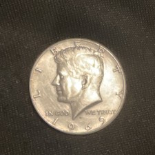 1969 Silver Kennedy Half Dollar Coin Reeded Edge Uncertified