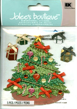 CHRISTMAS Tree Presents Holiday Decorated Garland Celebrate Jolee's Stickers