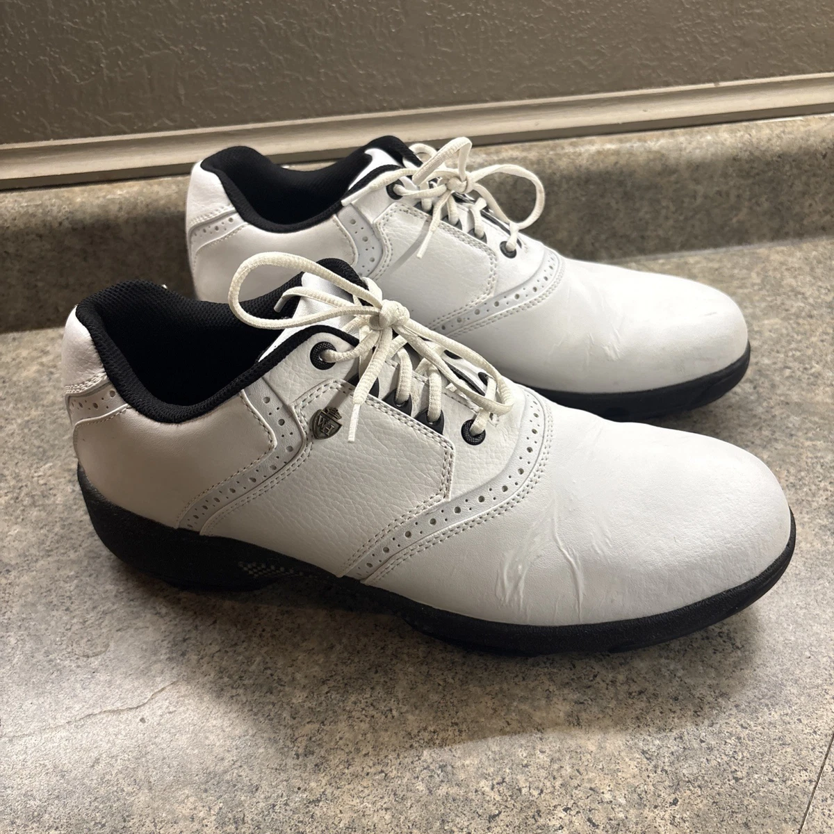 Walter Hagen Black & White Two-Tone Saddle Oxford Golf Shoes NWT SZ 10.5 Men main image 2
