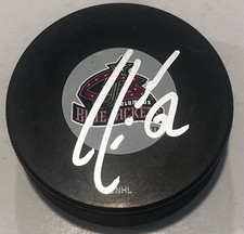 ADAM FOOTE SIGNED COLUMBUS BLUE JACKETS HOCKEY PUCK W/ CASE COA