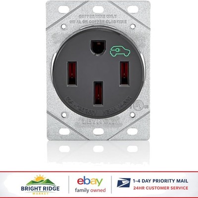 Durable 50 Amp EV Charging Receptacle, Plug In, NEMA 14-50R Specification