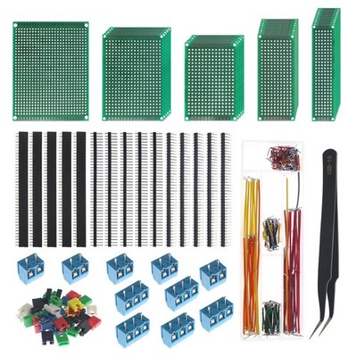 319pcs Double Sided PCB Board Kit with 5 Sizes-for DIY Soldering,Electronic P...